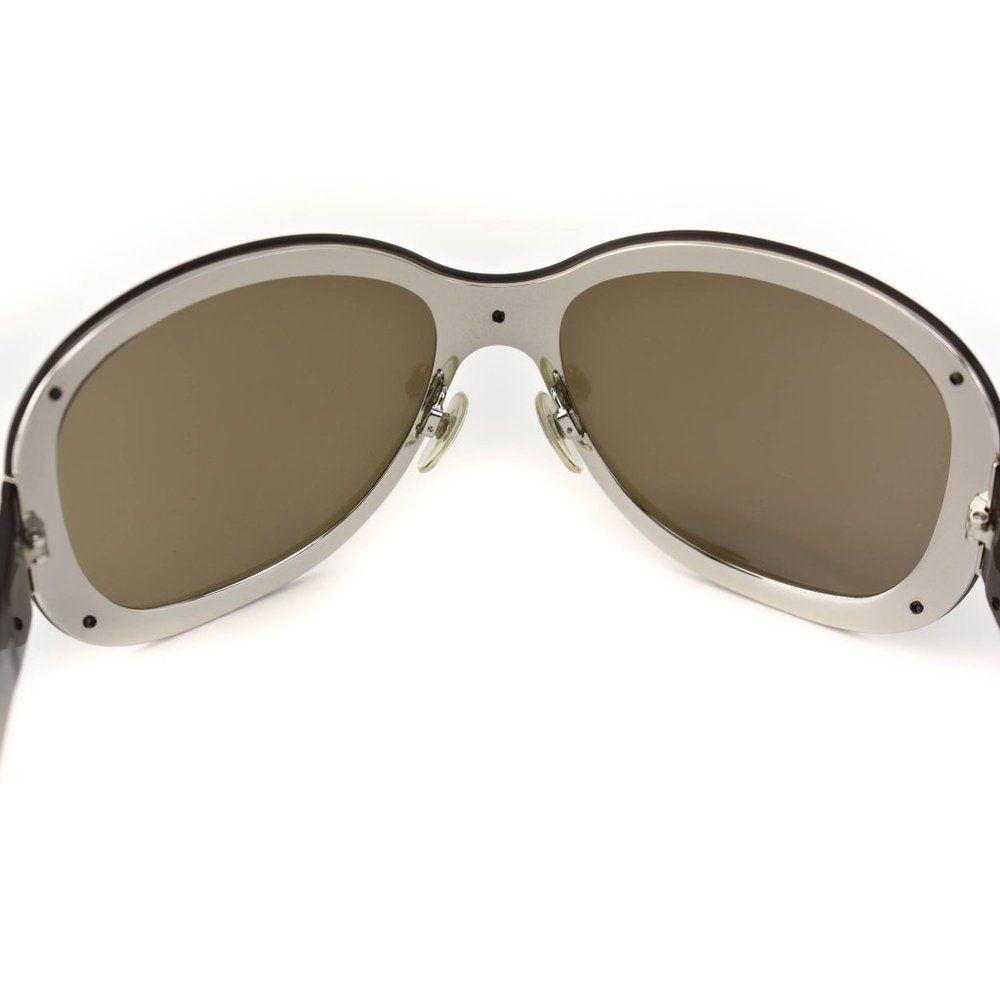 CHANEL: Bronze, Quilted Shield "CC" Logo Sunglasses (nb) - Picture 8 of 12
